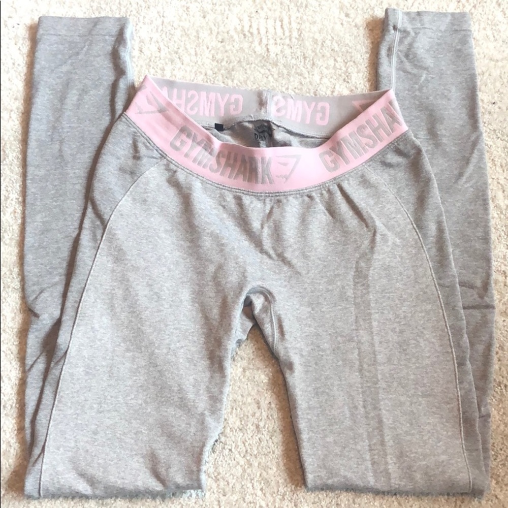 gymshark leggings, grey & light pink